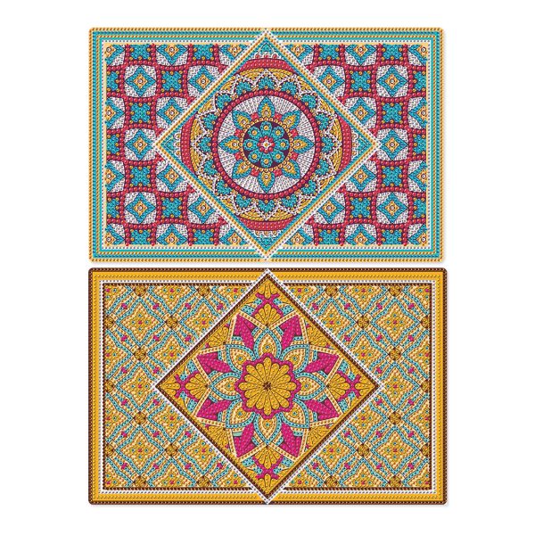 2pcs Diamond Art Painting Mandala Placemats Heat Resistant Non-Slip Place Mat Kit