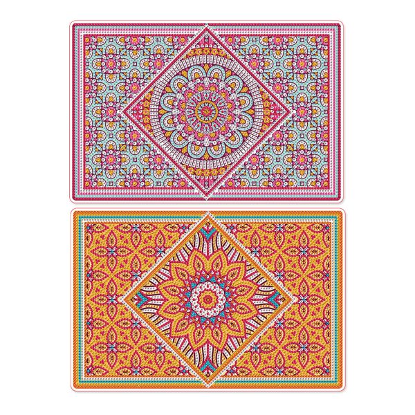 2pcs Diamond Art Painting Mandala Placemats Heat Resistant Non-Slip Place Mat Kit